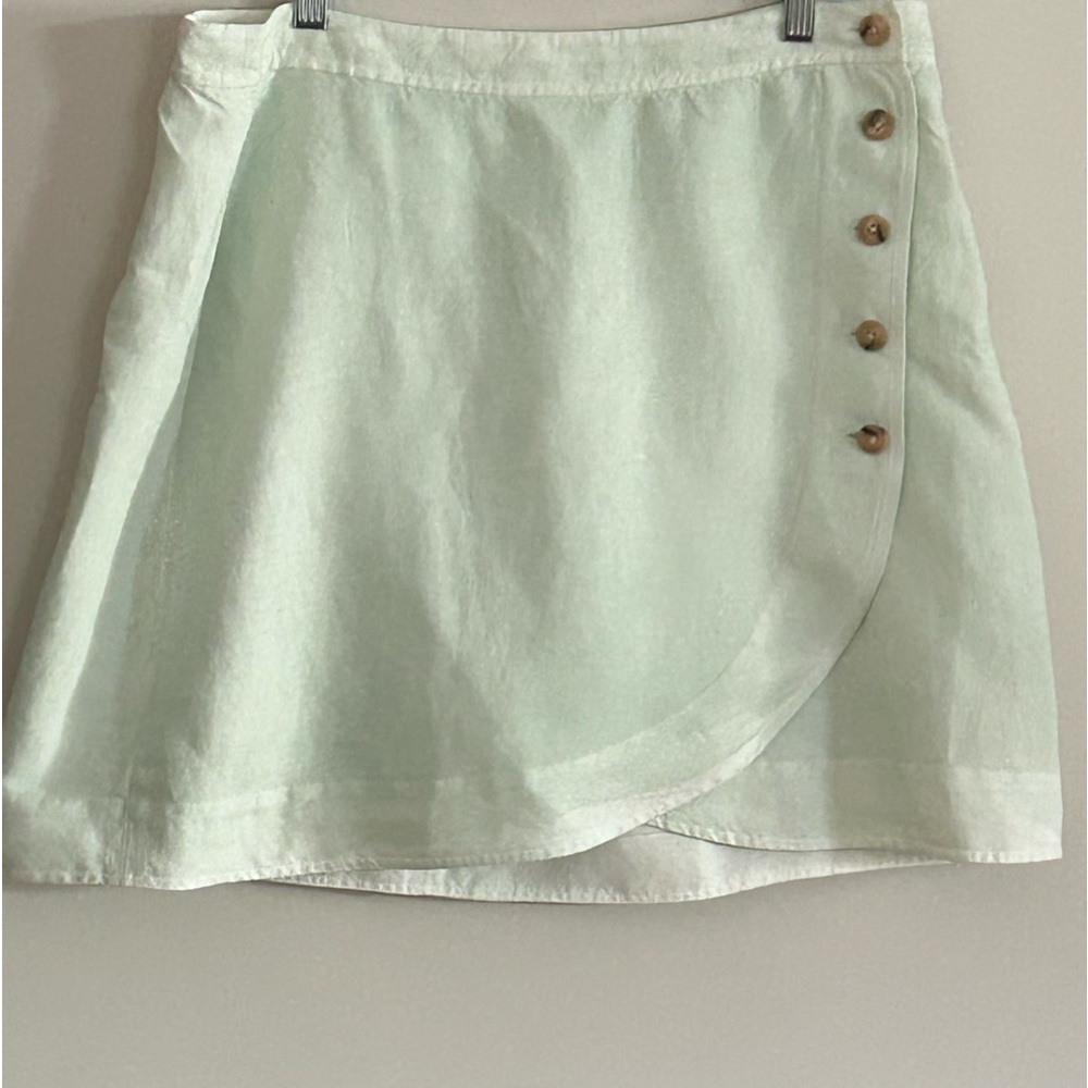 Madewell Linen Blend Tulip Hem Wrap Skirt NWT